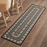 #84624 Black & Tan Jacquard Polyester Run/Runner - Rectangle 22x78