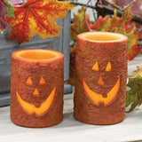 #JOLC1 Primitive Jack-O-Lantern Pillar Candle 4" 🎃 #1 SELLER