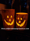 #JOLC1 Primitive Jack-O-Lantern Pillar Candle 4" 🎃 #1 SELLER