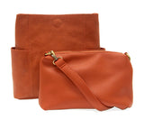 #L8089-39 "Burnt Orange" Kayleigh Side Pocket Bucket Bag