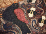 #PCDF18 Primitive Hooked BEESKEP 🐝 Hooked Wool Rug ~ Made In USA