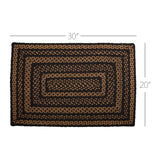 #69479  Black & Tan Jute Braided Rectangle Rug 20x30In