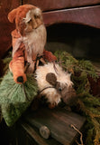 #RD-PT HOLLY SCHMIDT "Clay Face Santa Riding Reindeer Pull Toy" ONE OF A KIND