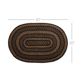 #69428  Black & Tan Jute Rug Oval 20x30In