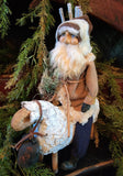 #2RDS  HOLLY SCHMIDT "Santa Riding Sheep With Bell " ONE OF A KIND