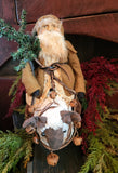 #SSH25  HOLLY SCHMIDT "Clay Face Santa Riding Sheep" ONE OF A KIND