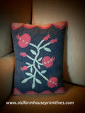 #HSD216PA Pomegranate Applique Pillow