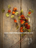 #RH28  Primitive Fall Orange Sienna Hops Stem ★ #1 SELLER MORE COMING SOON!!!